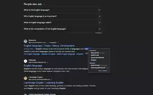 Chrome 网上应用店中的马拉雅拉姆语即时词典将与 OffiDocs Chromium 在线运行