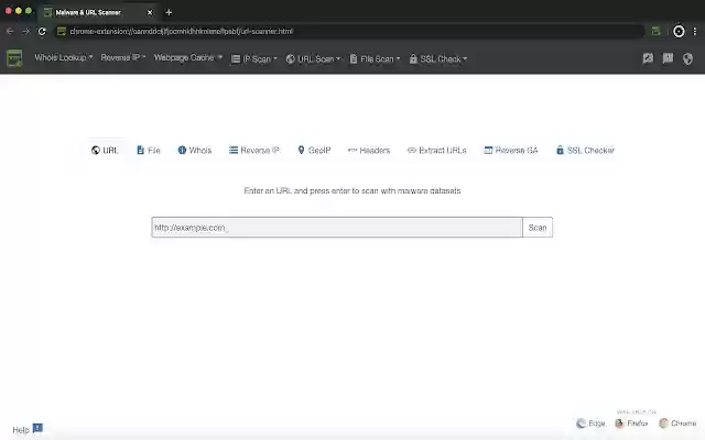 Malware  URL Scanner  from Chrome web store to be run with OffiDocs Chromium online
