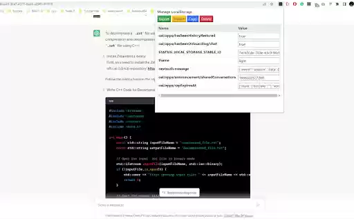 Manage LocalStorage  from Chrome web store to be run with OffiDocs Chromium online