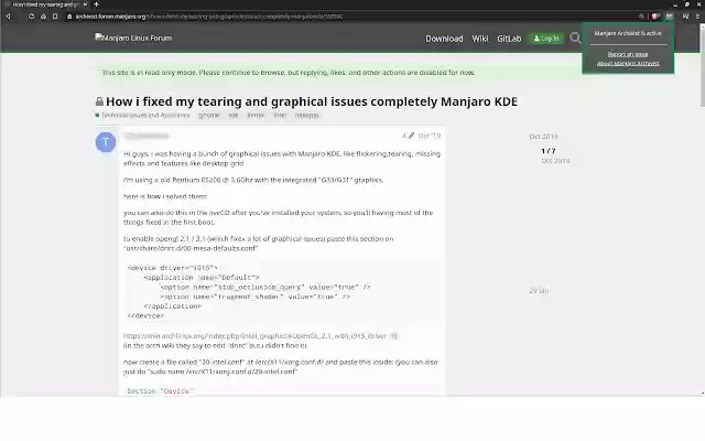 Manjaro Archivist  from Chrome web store to be run with OffiDocs Chromium online