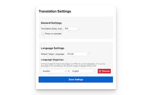 Mapped Hover Translate  from Chrome web store to be run with OffiDocs Chromium online
