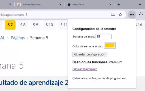 Marcador de Semanas  from Chrome web store to be run with OffiDocs Chromium online