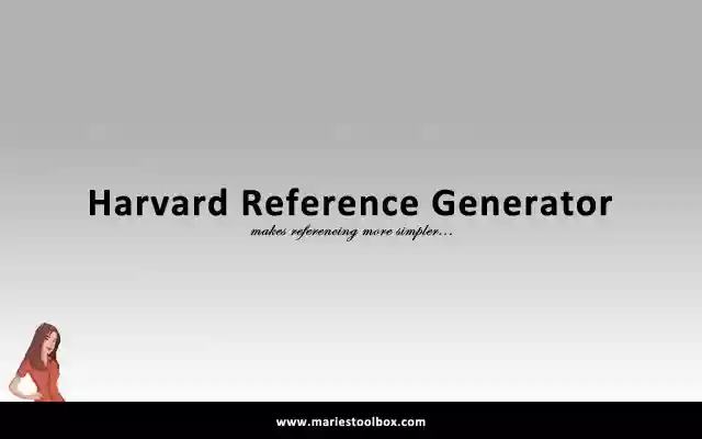 Maries Harvard Reference Generator from Chrome web store to be run with OffiDocs Chromium online Maries Harvard Reference Generator from Chrome web store to be run with OffiDocs Chromium online