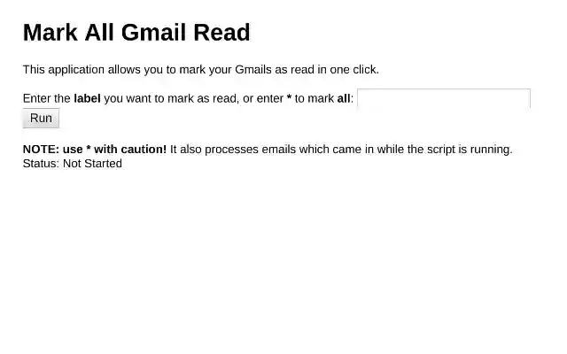 Mark All Gmail Read from Chrome web store to be run with OffiDocs Chromium online Mark All Gmail Read from Chrome web store to be run with OffiDocs Chromium online