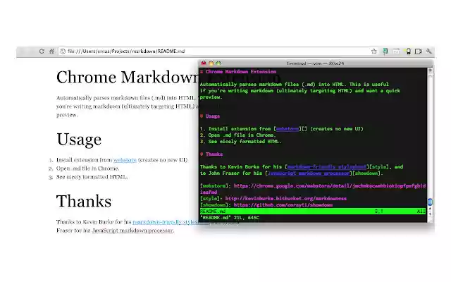 Markdown Preview Plus  from Chrome web store to be run with OffiDocs Chromium online