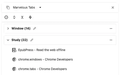 Marvelous Tabs  from Chrome web store to be run with OffiDocs Chromium online