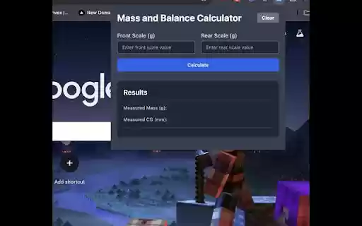 Mass and Balance Calculator  from Chrome web store to be run with OffiDocs Chromium online