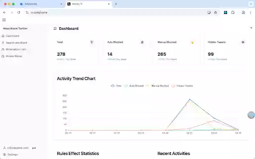 Mass Block Twitter  from Chrome web store to be run with OffiDocs Chromium online