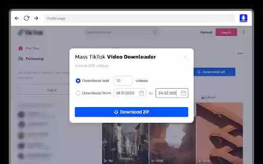 Mass Tiktok Video Downloader  from Chrome web store to be run with OffiDocs Chromium online