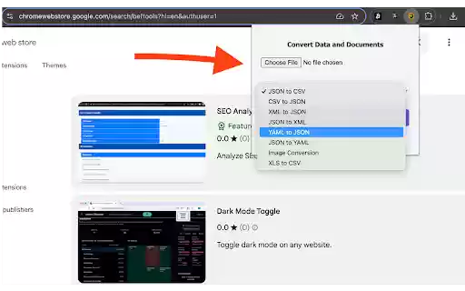 Master Converter  from Chrome web store to be run with OffiDocs Chromium online
