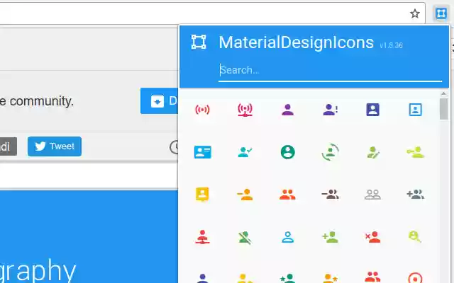 Bộ chọn MaterialDesignIcons từ cửa hàng Chrome trực tuyến sẽ chạy với OffiDocs Chrome trực tuyến