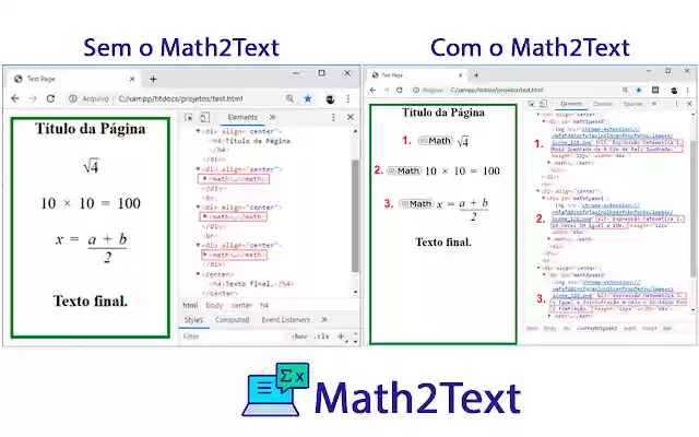 Math2Text  from Chrome web store to be run with OffiDocs Chromium online