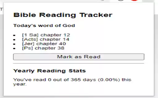 Mccheyne Bible Reading Tracker  from Chrome web store to be run with OffiDocs Chromium online