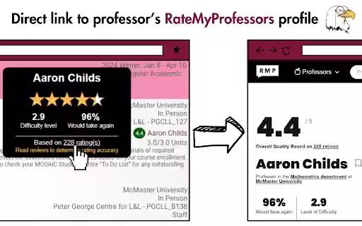 McMaster RateMyProf  from Chrome web store to be run with OffiDocs Chromium online