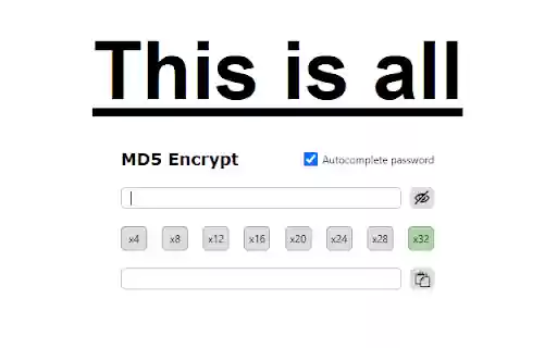 MD5 Encrypt  from Chrome web store to be run with OffiDocs Chromium online