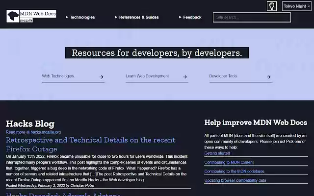 MDN Dark Mode  from Chrome web store to be run with OffiDocs Chromium online