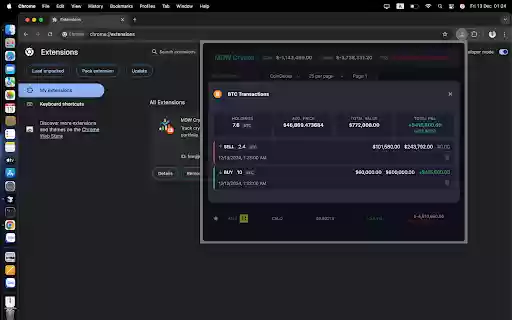 MDW Crypto Portfolio Tracker  from Chrome web store to be run with OffiDocs Chromium online
