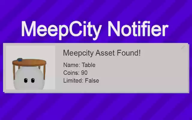 Meepcity Notifier  from Chrome web store to be run with OffiDocs Chromium online