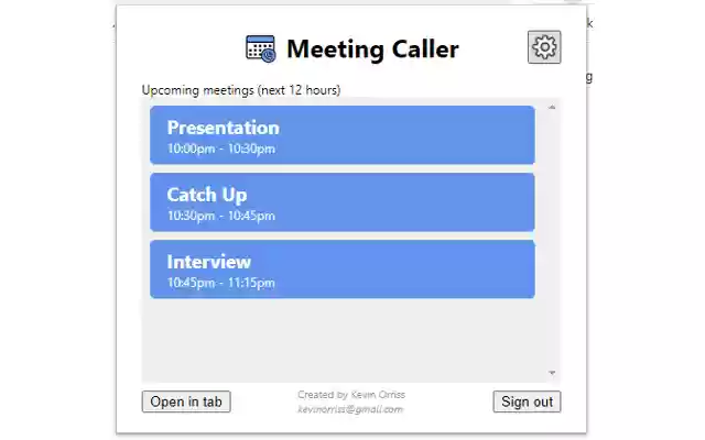 Meeting Caller  from Chrome web store to be run with OffiDocs Chromium online