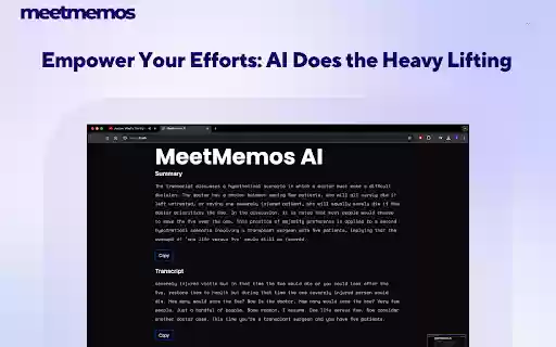 MeetMemos Summarize Meetings, Audio Video from Chrome web store to be run with OffiDocs Chromium online MeetMemos Summarize Meetings, Audio Video from Chrome web store to be run with OffiDocs Chromium online