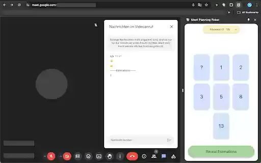 Meet Planning Poker  from Chrome web store to be run with OffiDocs Chromium online