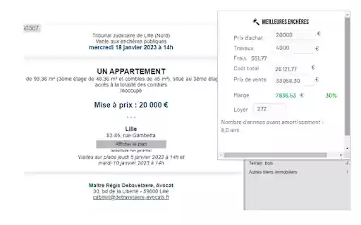 Meilleures Enchères from Chrome web store to be run with OffiDocs Chromium online Meilleures Enchères from Chrome web store to be run with OffiDocs Chromium online