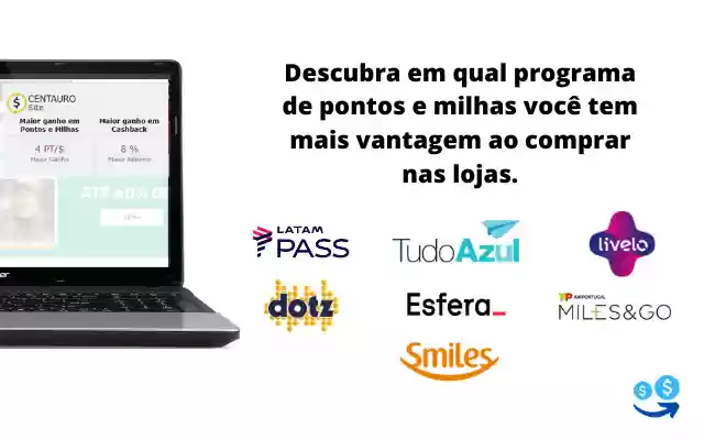 Melhor Ganho Cashback, Pontos e Milhas da Chrome web store para ser executado com OffiDocs Chromium online