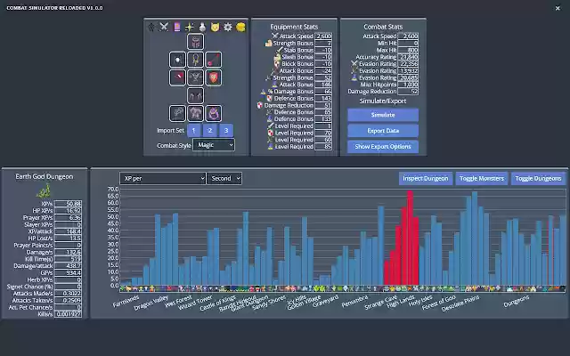 Melvor Idle Combat Simulator Reloaded  from Chrome web store to be run with OffiDocs Chromium online