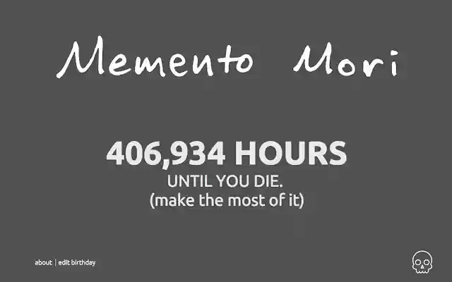 Memento mori from Chrome web store to be run with OffiDocs Chromium online Memento mori from Chrome web store to be run with OffiDocs Chromium online