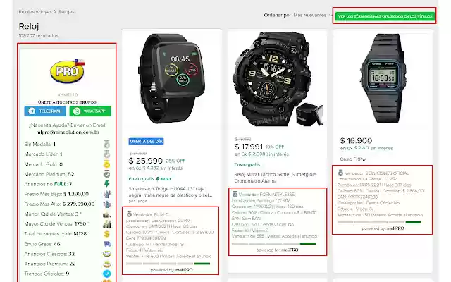 Mercado Libre PRO Chile  from Chrome web store to be run with OffiDocs Chromium online