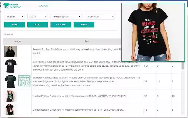 Merch Informer Book Hunter  from Chrome web store to be run with OffiDocs Chromium online