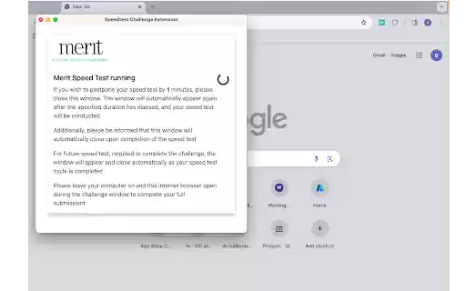 Merit Challenge Extension  from Chrome web store to be run with OffiDocs Chromium online