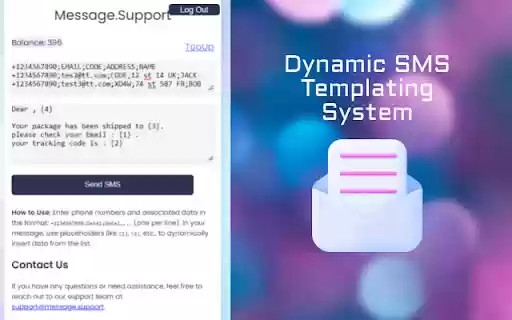 Message.Support Send Bulk SMS from PC  from Chrome web store to be run with OffiDocs Chromium online