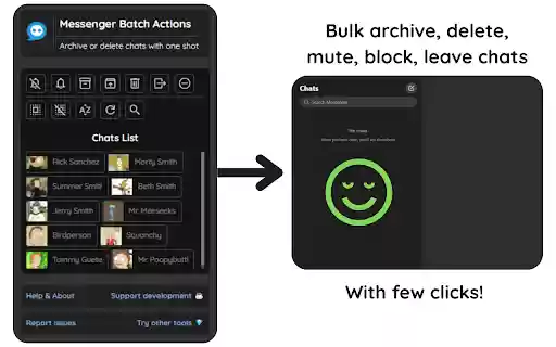 Messenger Batch Actions from Chrome web store to be run with OffiDocs Chromium online Messenger Batch Actions from Chrome web store to be run with OffiDocs Chromium online