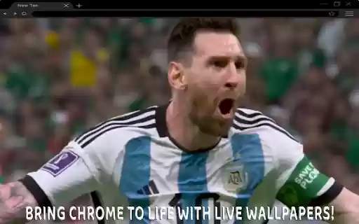Messi in Legendary Goal Celebration Live Wallpaper  from Chrome web store to be run with OffiDocs Chromium online