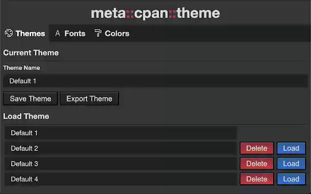meta::cpan::theme dari toko web Chrome untuk dijalankan dengan OffiDocs Chromium online