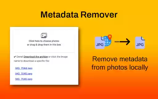Metadata Remover  from Chrome web store to be run with OffiDocs Chromium online