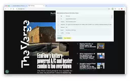 Meta Details Viewer  from Chrome web store to be run with OffiDocs Chromium online