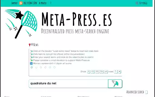 Meta Press.es  from Chrome web store to be run with OffiDocs Chromium online