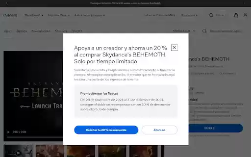 Meta Quest Store Discount codes and LecitronXR Discounts redirector  from Chrome web store to be run with OffiDocs Chromium online
