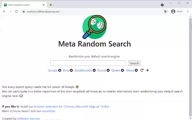 Meta Random Search  from Chrome web store to be run with OffiDocs Chromium online