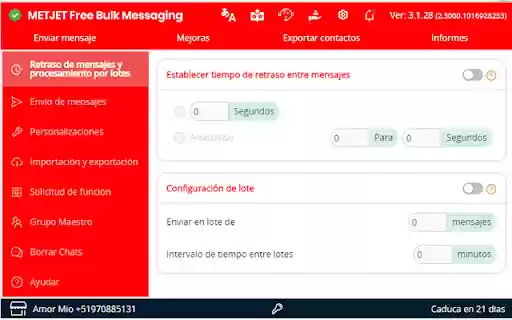METJET Free Bulk Messaging (Lite)  from Chrome web store to be run with OffiDocs Chromium online