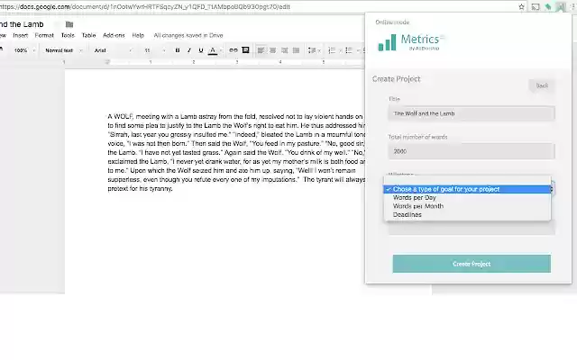 Metrics by Authorship  from Chrome web store to be run with OffiDocs Chromium online