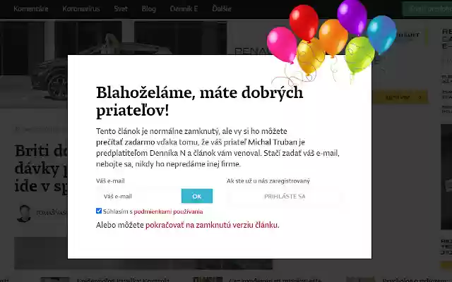 Michal Truban pozýva  from Chrome web store to be run with OffiDocs Chromium online