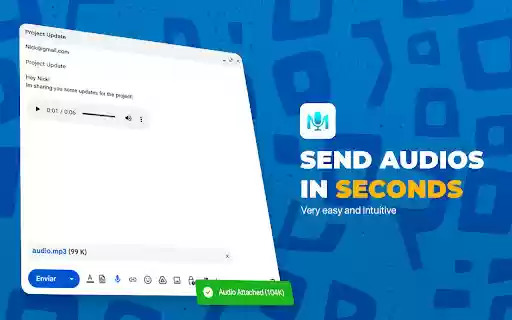 MicMyMail Send voice messages in Gmail for FREE from Chrome web store to be run with OffiDocs Chromium online MicMyMail Send voice messages in Gmail for FREE from Chrome web store to be run with OffiDocs Chromium online