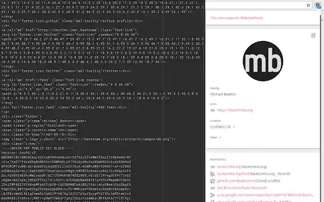 Microformats Reader  from Chrome web store to be run with OffiDocs Chromium online