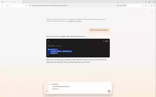 Microsoft Copilot code copy fix  from Chrome web store to be run with OffiDocs Chromium online