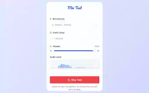 Mic Test  from Chrome web store to be run with OffiDocs Chromium online