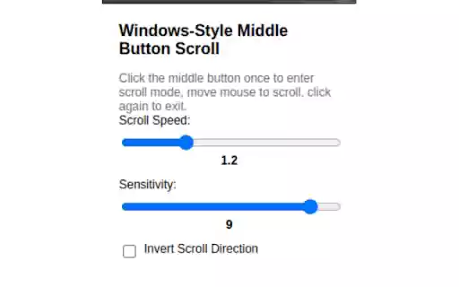 Middle Button Scroll  from Chrome web store to be run with OffiDocs Chromium online
