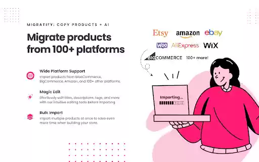 Migratify Shopify Product Importer (With AI)  from Chrome web store to be run with OffiDocs Chromium online